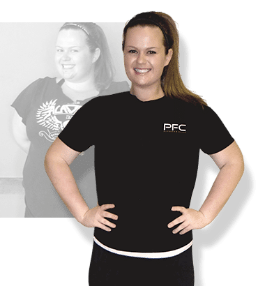 Before & after weight loss results for PFC camper Lauren