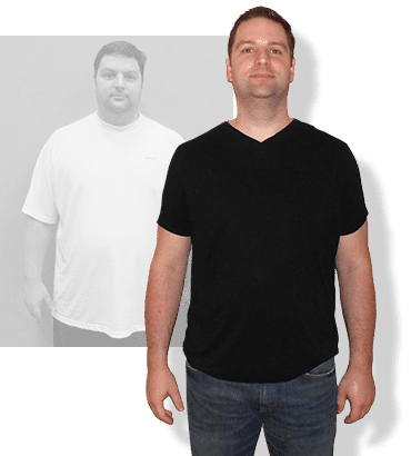 Before & after weight loss results for PFC camper Mike