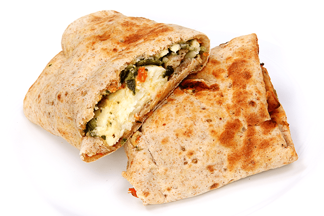 egg white pesto breakfast wrap